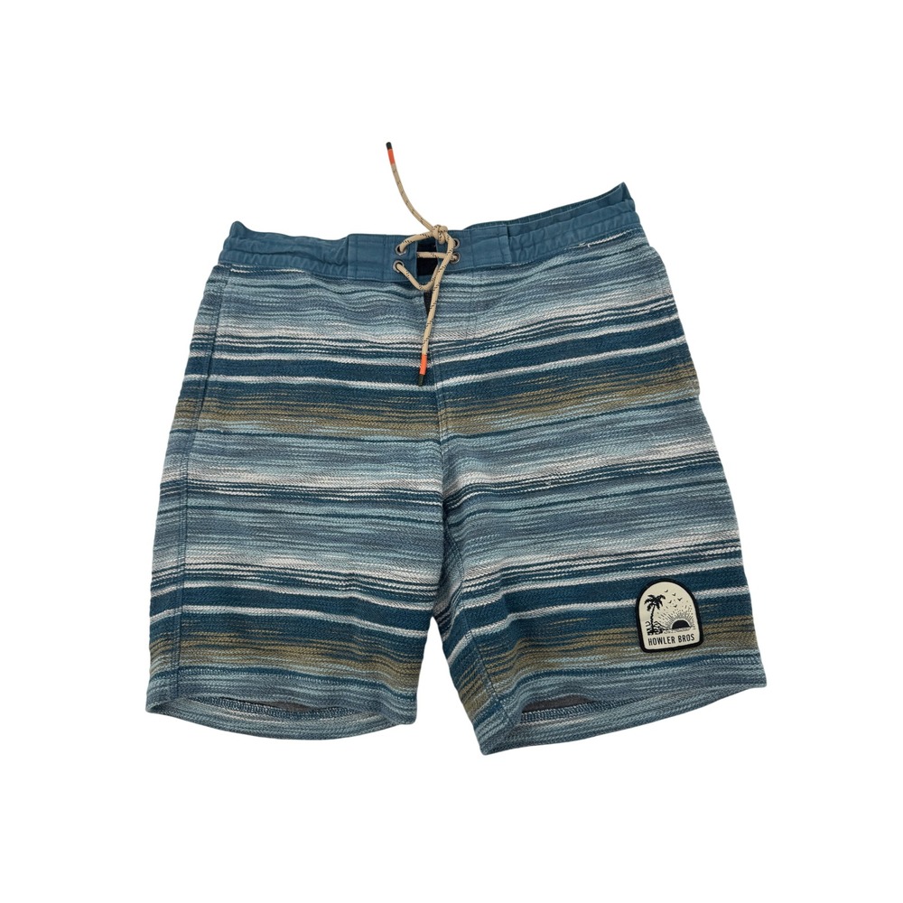 Howler Brothers Board Shorts Mens 30 Blue Striped Surf Beach Coastal Vacation